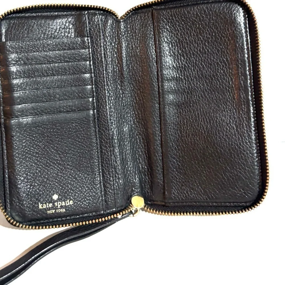 Kate Spade Black Leather Wristlet